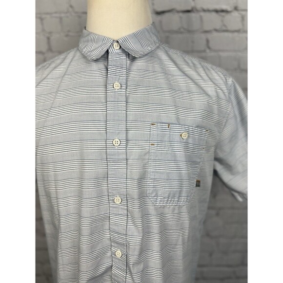 Mountain Hard Wear Men Large Short Sleeve Button Up Shirt Blue Cotton Polyester - Picture 7 of 8